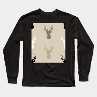 Deer Heads - Midnight Woodland Long Sleeve T-Shirt